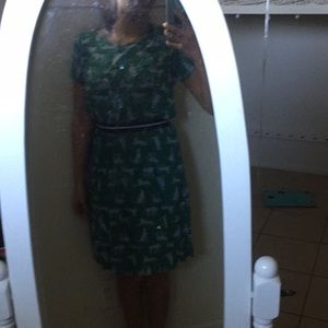 Green cheetah Dress